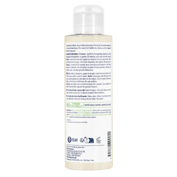 Natessance huile de ricin cheveux et ongles