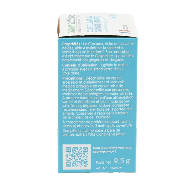 Naturactive Curcuma et Gingembre Bio gélules
