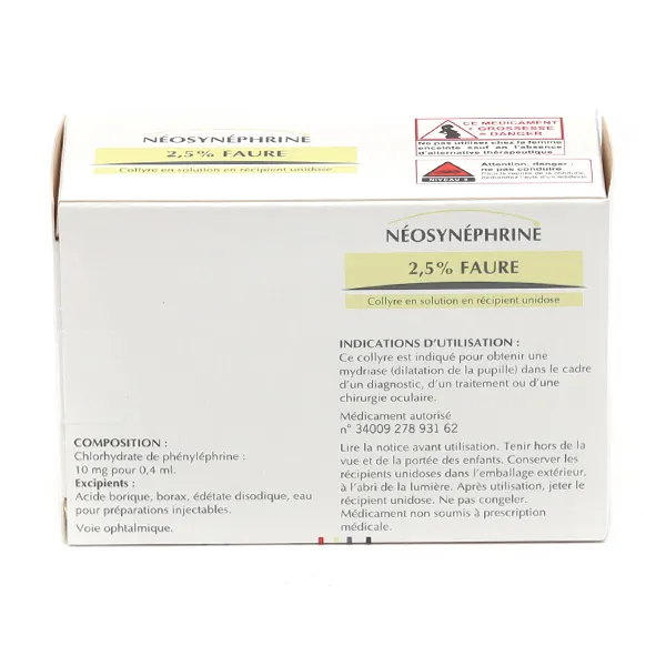 Néosynéphrine 2,5 % Faure unidoses