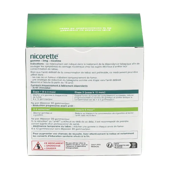 Nicorette 2 mg fruits gomme