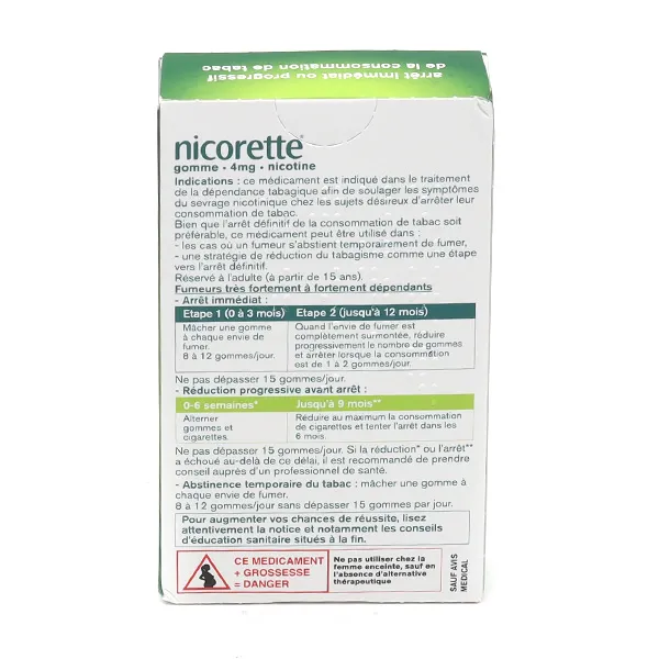 Nicorette 4 mg menthe glaciale gomme