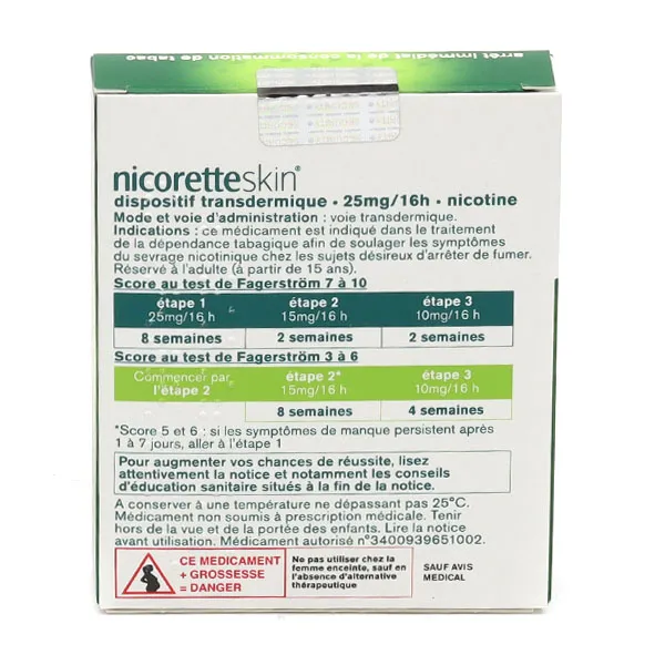 NicoretteSkin patch nicotine 25 mg/16 h