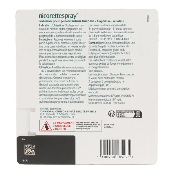 NicoretteSpray 1 mg fruits rouges