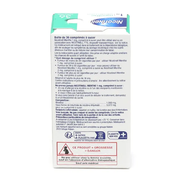 Nicotinell 1 mg menthe comprimé