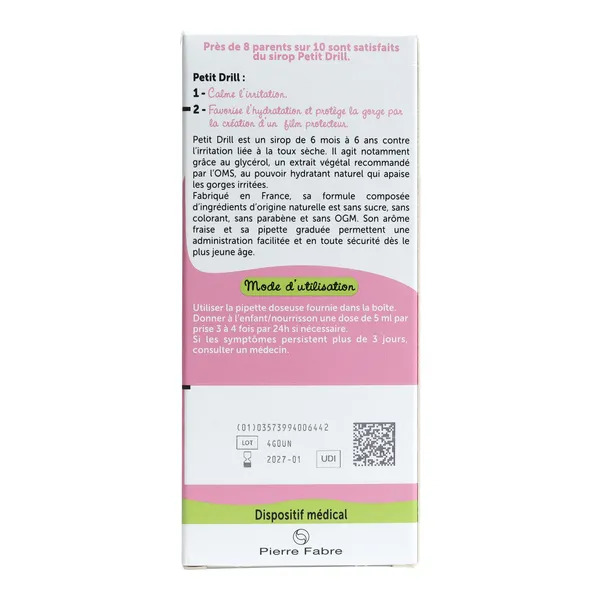 Petit Drill toux sèche sirop