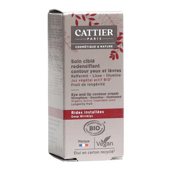 Cattier Soin ciblé redensifiant contour yeux et lèvres bio