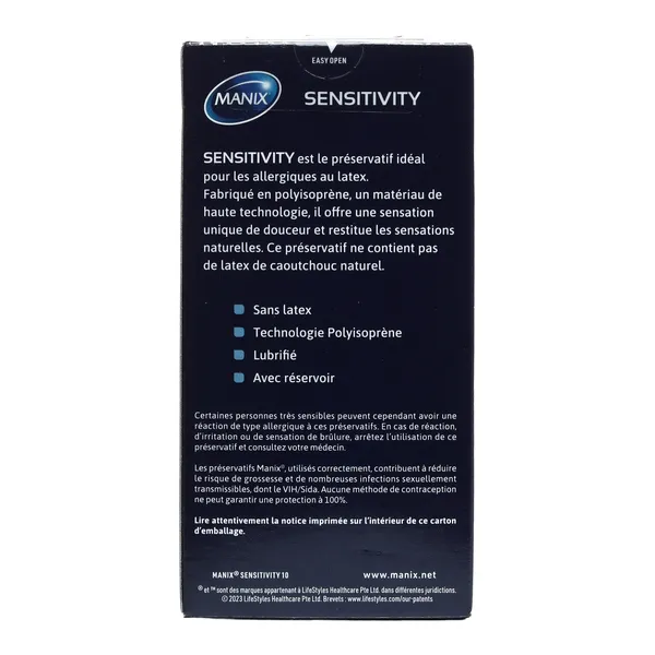 Manix Sensitivity préservatifs sans latex