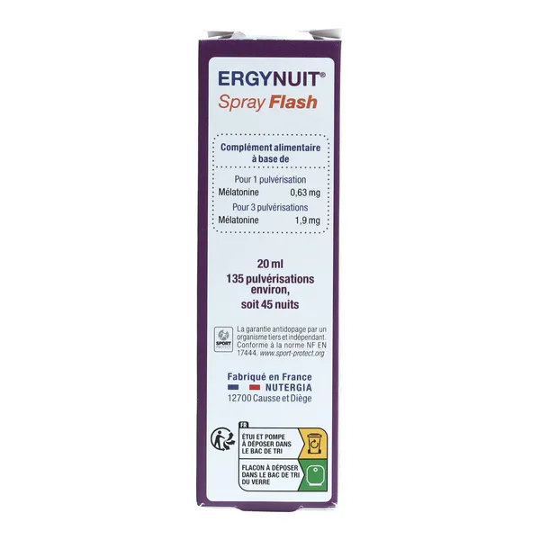Nutergia Ergynuit Spray Flash Mélatonine 1,9 mg