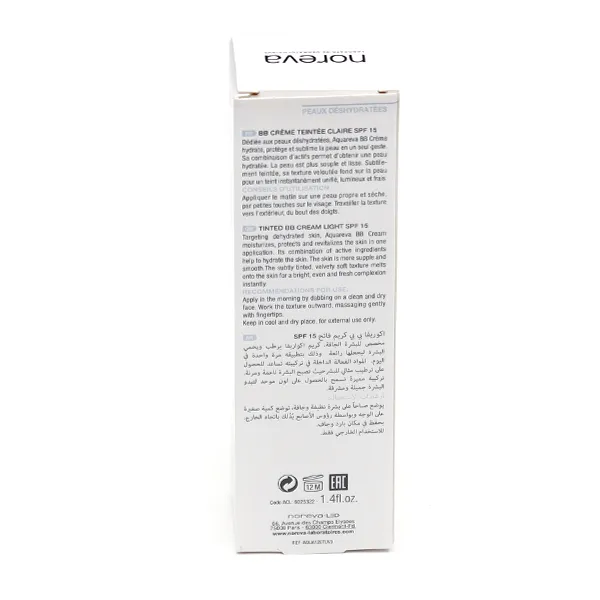 Noreva Aquareva BB crème teintée SPF 15 40 ml