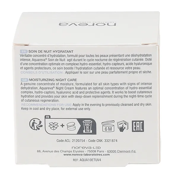 Noreva Aquareva Soin de nuit hydratation
