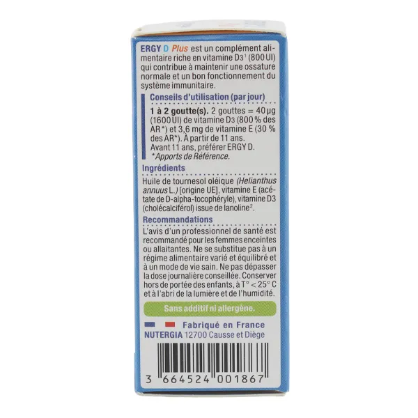 Nutergia Ergy D Plus gouttes buvables