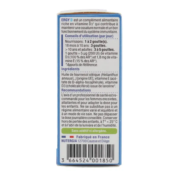 Nutergia Ergy D gouttes buvables
