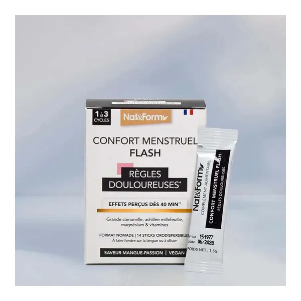 Nat et Form Confort menstruel Flash Règles douloureuses sticks
