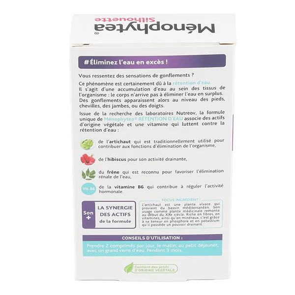 Ménophytea Silhouette Rétention d'eau comprimés