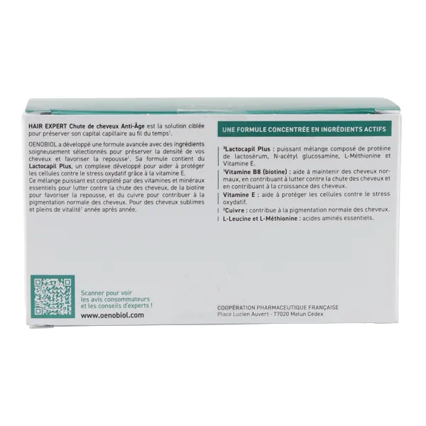 Oenobiol Hair Expert Chute de cheveux Anti Age comprimés