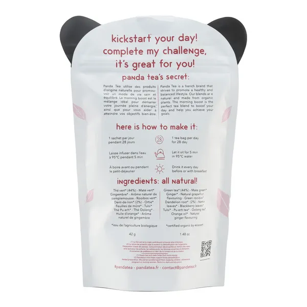 Panda Tea Morning Boost Thé vert détox bio sachets