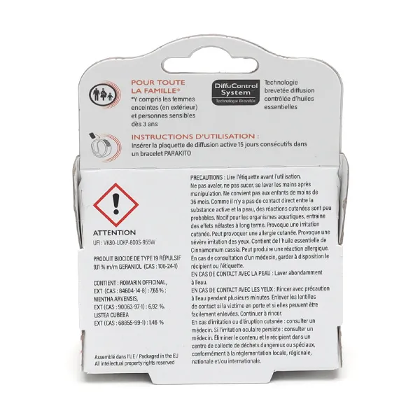 Parakito Recharge bracelet anti moustique