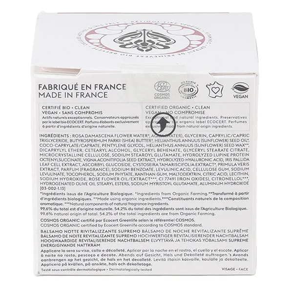 Patyka Age global supreme Baume nuit revitalisant suprême bio