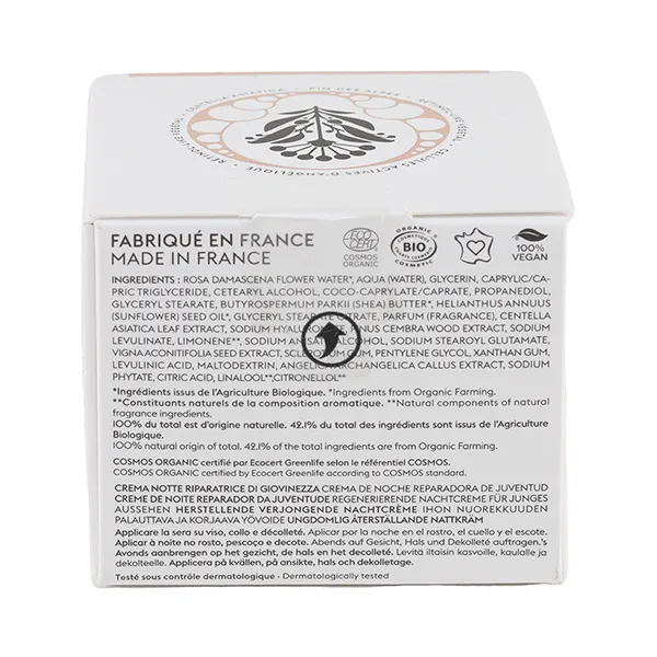 Patyka crème nuit réparatrice jeunesse bio