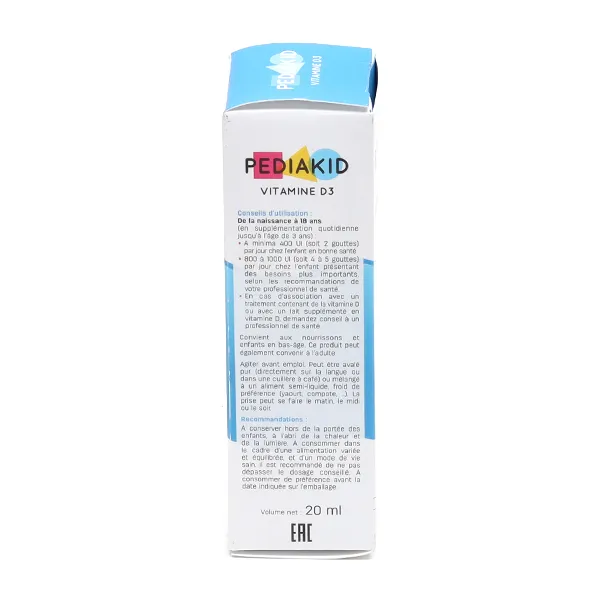 Pediakid Vitamine D3 200 UI gouttes buvables