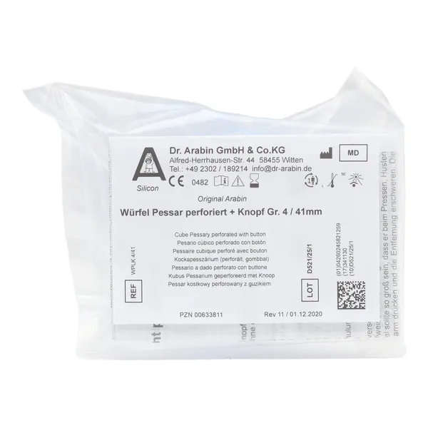 Pessaire Cube perforé Dr Arabin