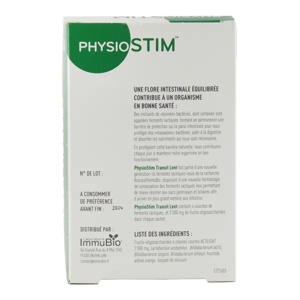 Physiostim Transit lent sachets