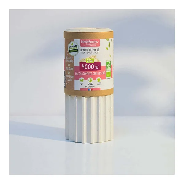 Nat et Form Ecoresponsable Levure de bière non revivifiable Bio comprimés