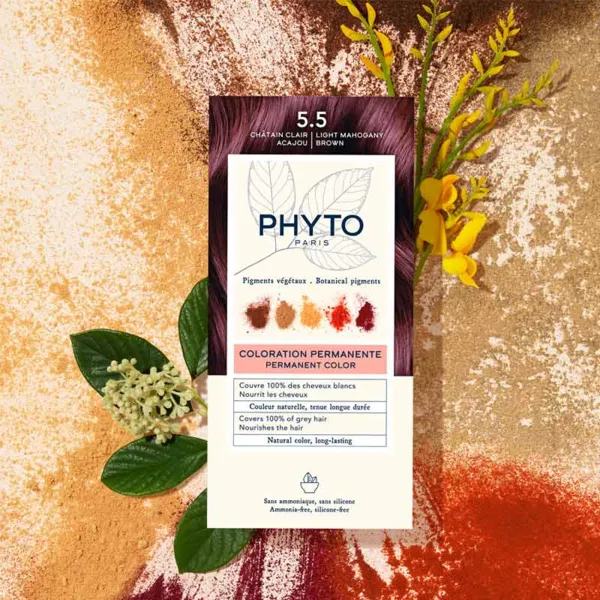 Phytocolor Kit Coloration Permanente Châtain Clair Acajou 5.5