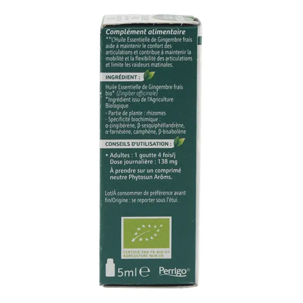 Phytosun Arôms huile essentielle Gingembre Bio