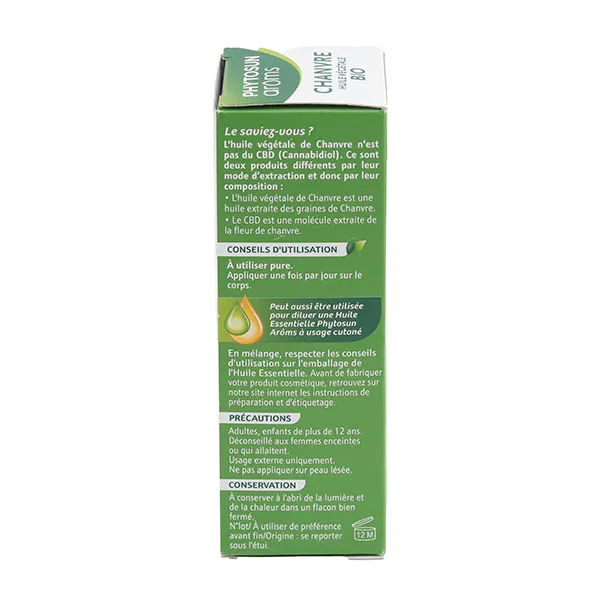 Phytosun Arôms huile végétale Chanvre Bio