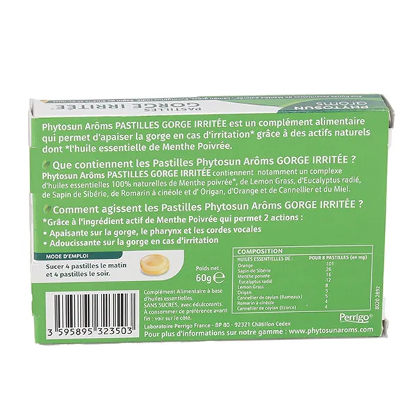 Phytosun Arôms pastilles Gorge irritée goût miel