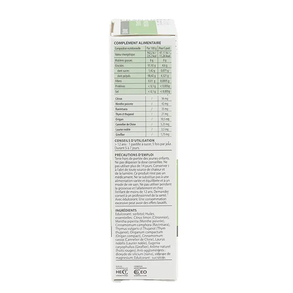 Pranarom Aromaforce Pastilles gorge Thym thujanol