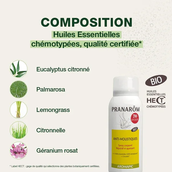 Pranarom Aromapic spray corporel anti-moustique bio