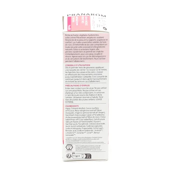 Pranarom Maternité crème massage vergetures Bio
