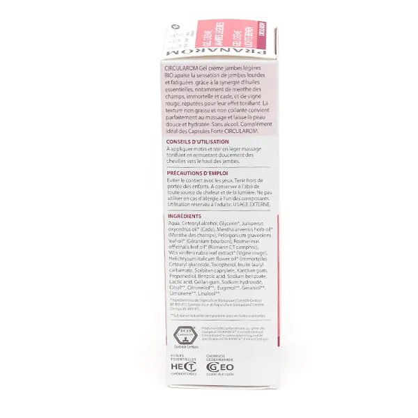 Pranarom Circularom Gel crème Jambes légères Bio