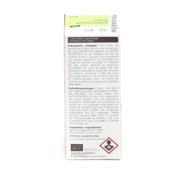 Pranarom huile essentielle de Gaulthérie odorante Bio
