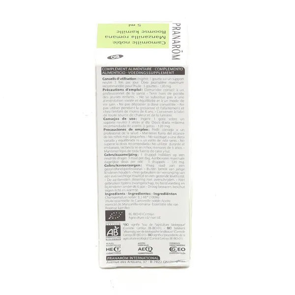 Pranarom huile essentielle Camomille noble Bio