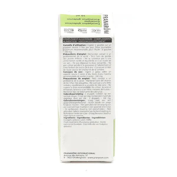 Pranarom huile essentielle Eucalyptus globuleux
