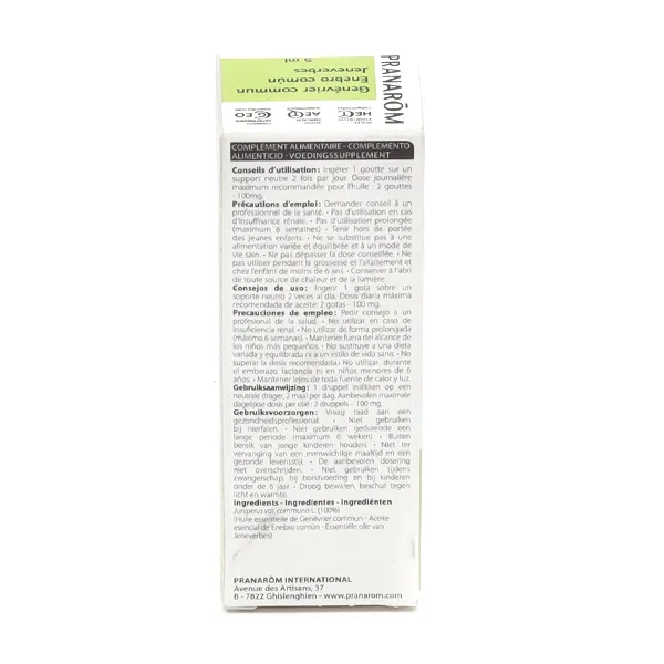 Pranarom huile essentielle Genévrier