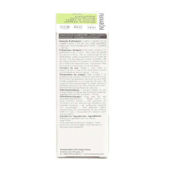 Pranarom huile essentielle Géranium d'Egypte