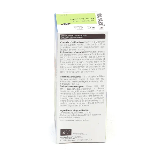 Pranarom huile essentielle de Lavande vraie bio