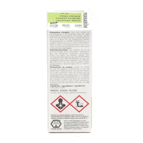 Pranarom huile essentielle Litsée citronnée Bio