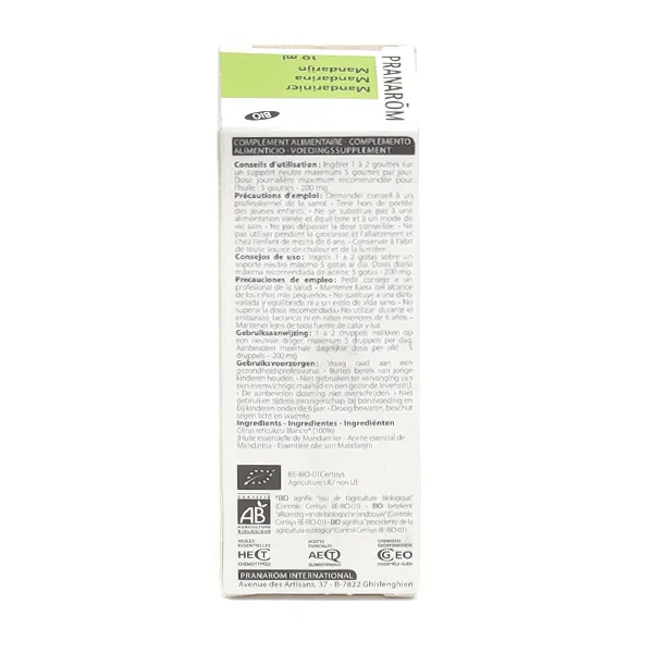 Pranarom huile essentielle Mandarinier Bio