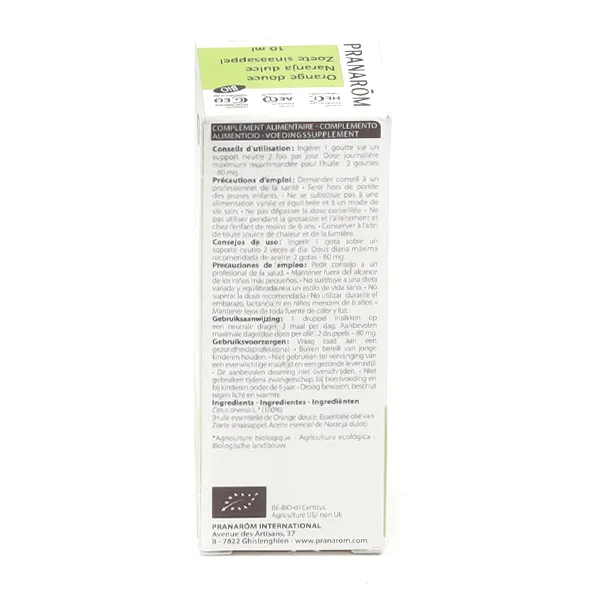 Pranarom Huile essentielle Orange douce Bio