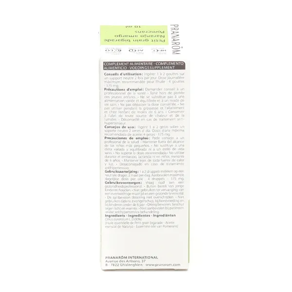 Pranarom huile essentielle Petit grain Bigarade