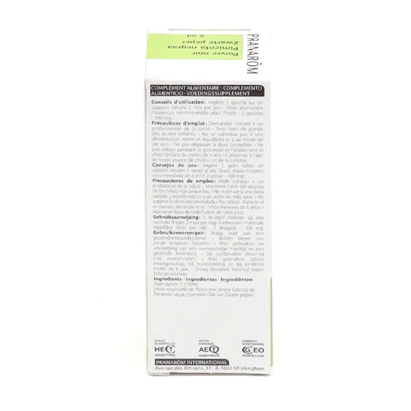 Pranarom Huile essentielle Poivre noir