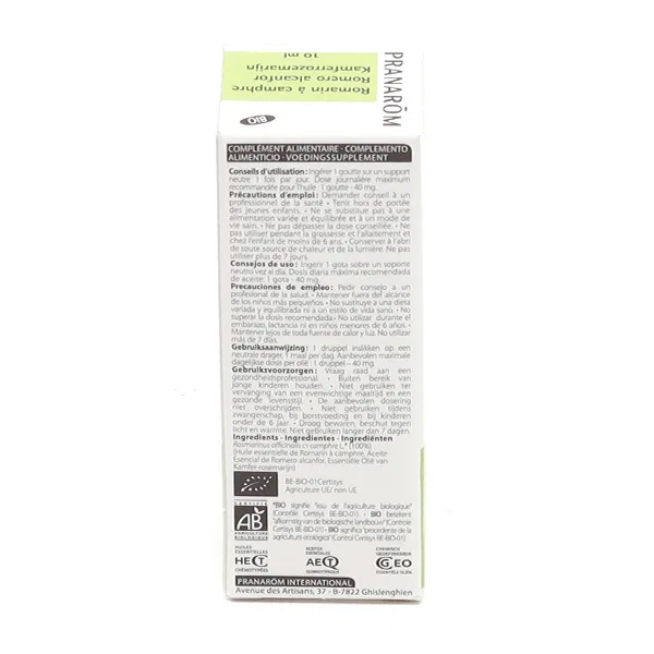 Pranarom huile essentielle Romarin à camphre Bio