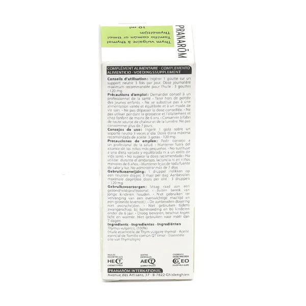 Pranarom huile essentielle Thym à thymol