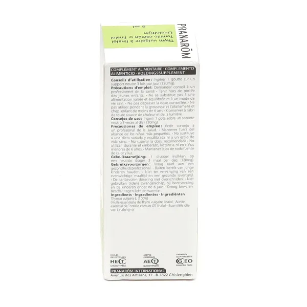 Pranarom huile essentielle Thym à linalol