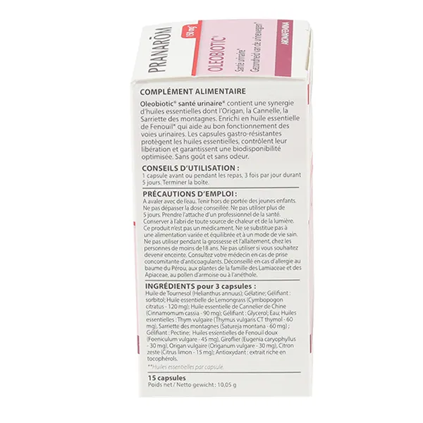 Pranarom Aromafemina Oleobiotic Flash capsules